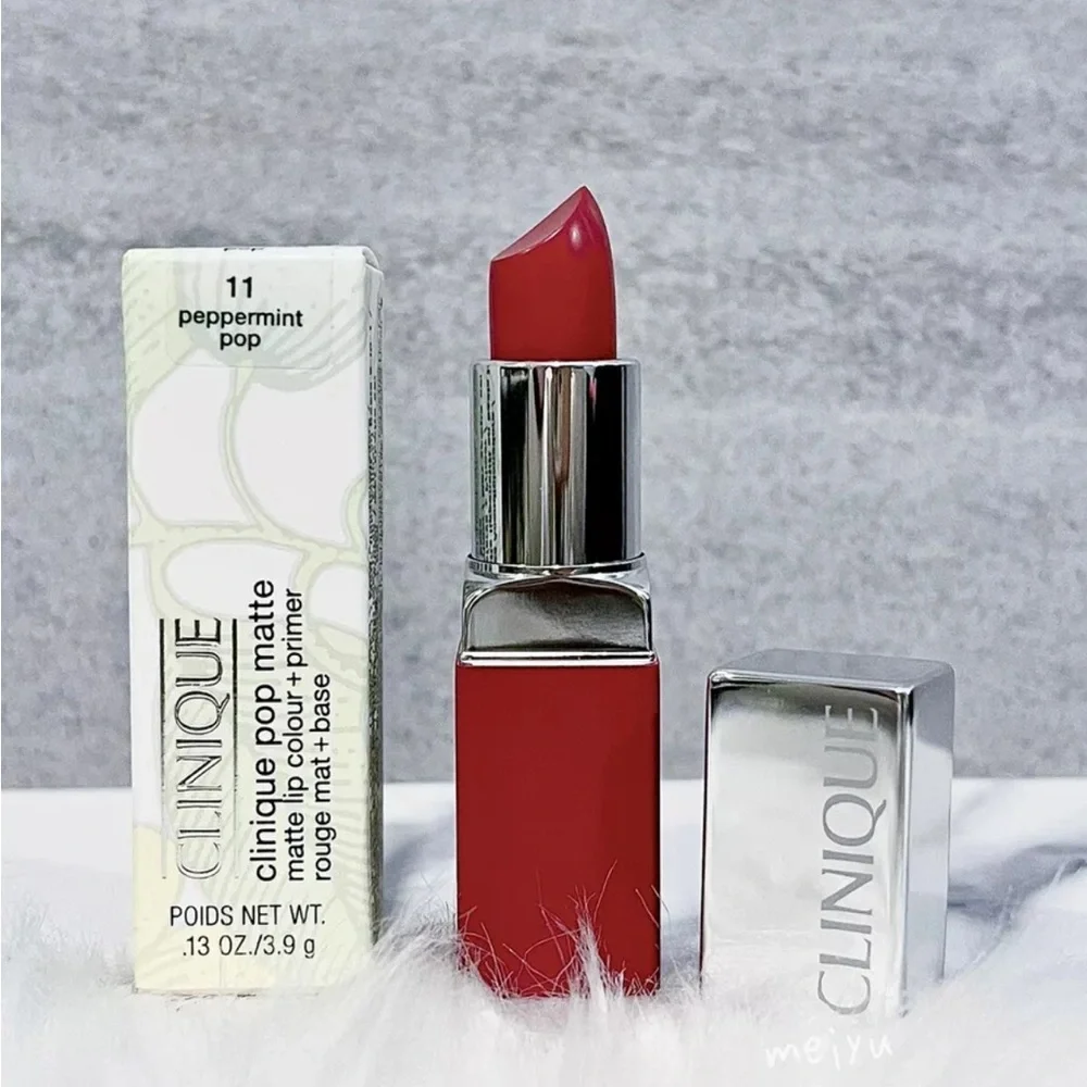 Bonus gift🎁Clinique Pop Matte Lip Color + Primer, 11 PEPPERMINT POP, 0.13 oz